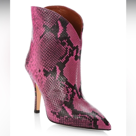 Paris Texas
Python-Embossed Leather Ankle Boots pink black size 9 (39) - Picture 1 of 6